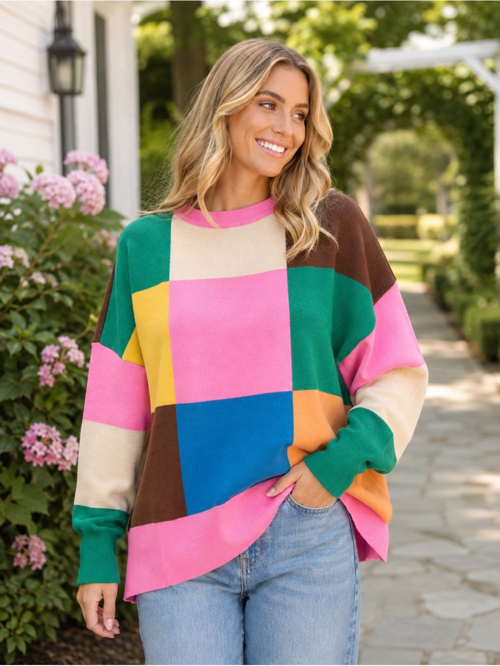 Shiraleah Chicago Color Block Loose Fit Sweater NWT | Size L